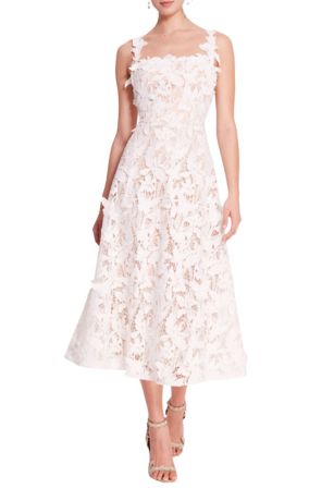 Picture of Lace Guipure Sleeveless A-line Midi Cocktail Dress