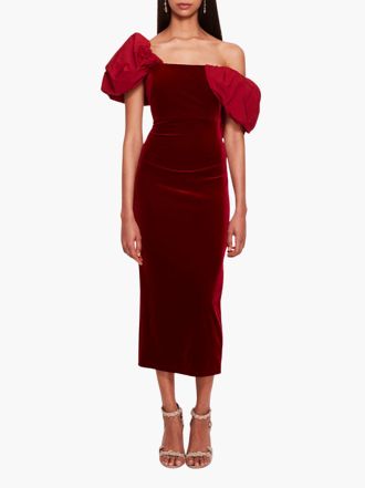 Picture of Velvet Asymmetrical Midi Dress