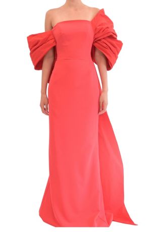 Picture of Taffeta Sleeve Column Gown