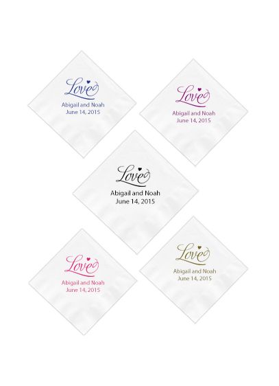 Personalized Design White or Ecru Beverage Napkin - Add a personal touch to your event with