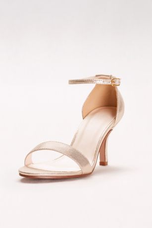 gold single strap heels
