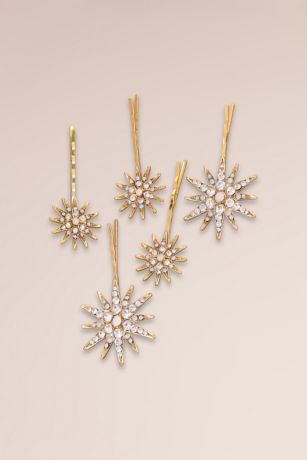 Picture of Nola Crystal and Opal Starburst Bobby Pins