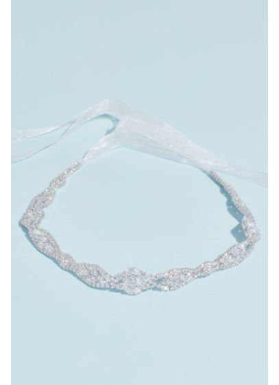 David's Bridal Grey (Jeweled Headband with Marquis and Round Crystals)