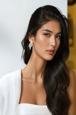 Picture of Nya Marquise Crystal Cluster Drop Earrings