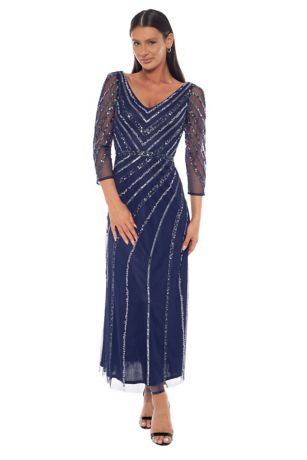 Picture of V-Neck Long Sleeve Beaded Gown