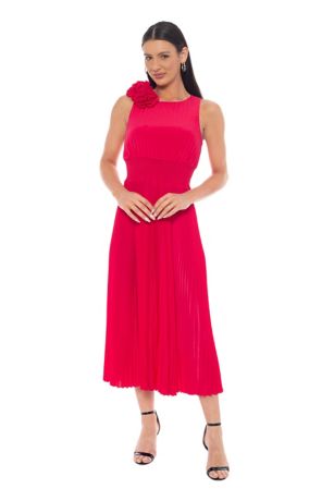 Picture of Rosette Pleated Midi Dress
