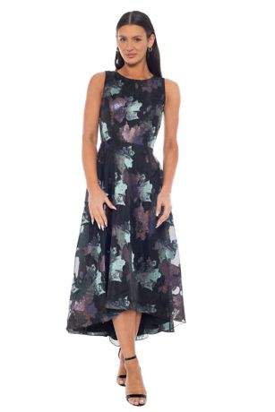 Picture of Printed Brocade Hi-Low Dress