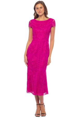 Picture of Cap Sleeve Soutache Midi Dress