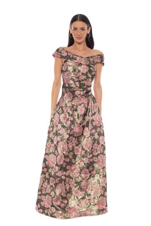 Picture of Brocade Off-the-Shoulder A-Line Dress