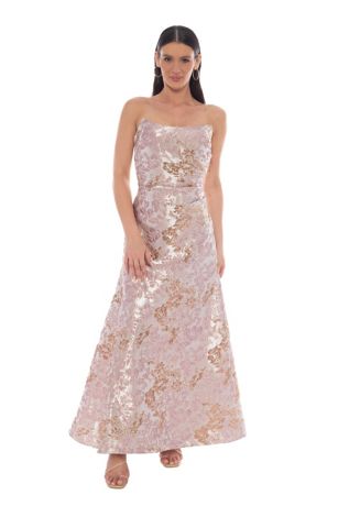 Picture of Strapless Brocade Sheath Dress with Wrap