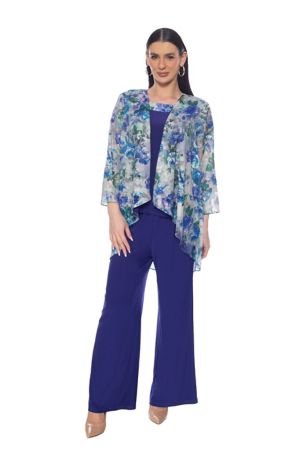 Picture of Jersey Pantsuit with Floral Jacket