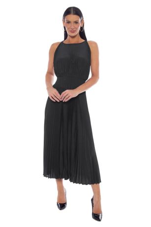 Picture of Smock Waist Pleated Midi Dress