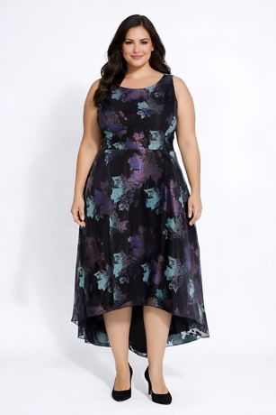 Picture of Printed Brocade Hi-Low Dress