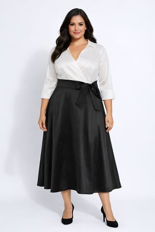 Picture of 2 Color Tone Combo Shirt Dress