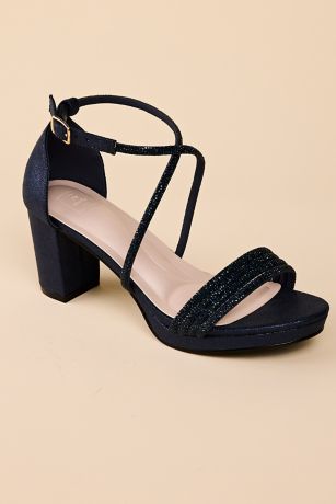 Picture of Crystal Rope Strap Mid Block Heel Sandals