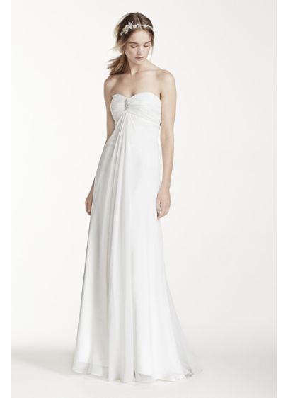 Strapless A-Line Wedding Dress with Ruching | David's Bridal