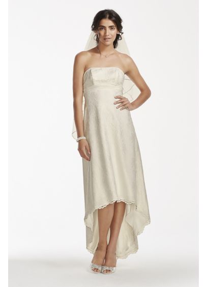 Strapless High Low Lace Wedding Dress David S Bridal