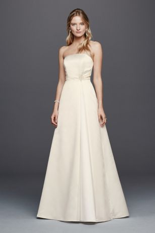 david's bridal satin wedding dress