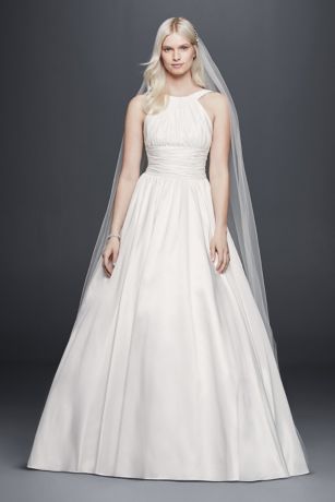 ruched ball gown