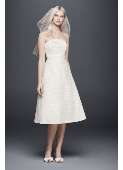 Striped Organza Short Wedding Dress David s Bridal Striped Organza Short Wedding Dress David s Bridal