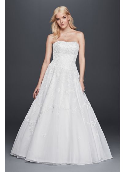 Strapless Lace Drop Waist Ball Gown Wedding Dress | David's Bridal