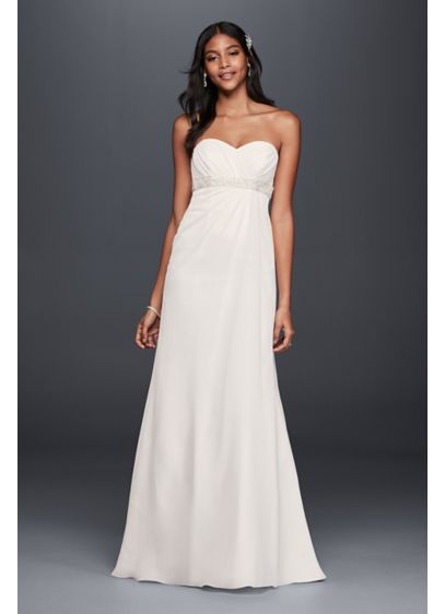 A Line Wedding Dress with Beaded Empire Waist David s Bridal A Line Wedding Dress with Beaded Empire Waist David s Bridal