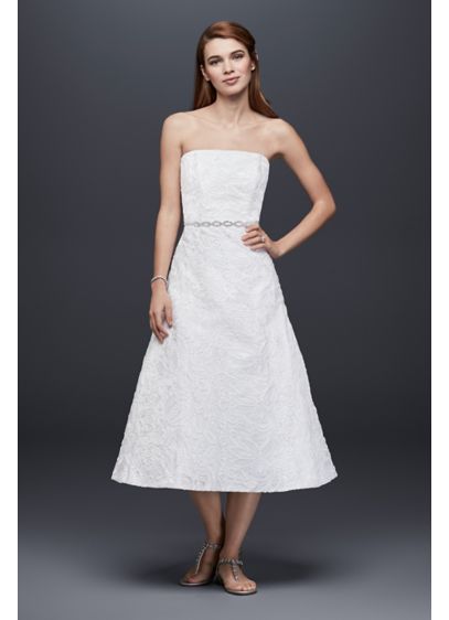 Soutache Lace Tea Length Wedding Dress David S Bridal