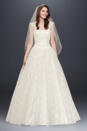 Sheer Cap Sleeve Allover Lace Ball Gown | David's Bridal