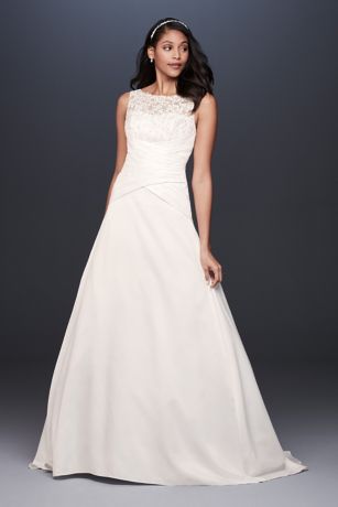 drop waist a line wedding dress