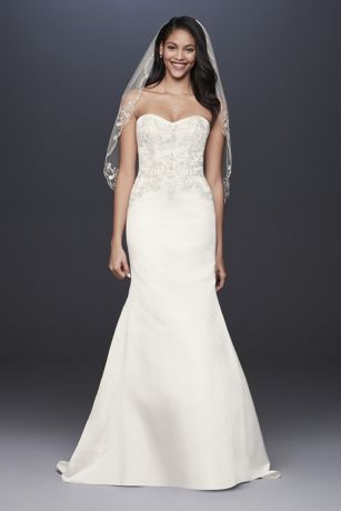 david's bridal satin wedding dress