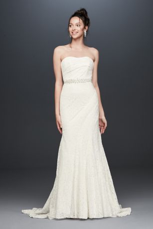 strapless floral wedding dress