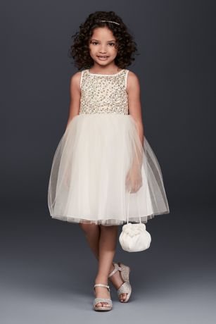 white sparkly flower girl dresses