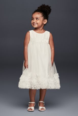 white flower girl dress with sash