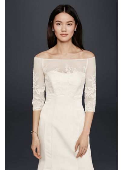 Lace Topper with Buttons David s Bridal Lace Topper with Buttons David s Bridal