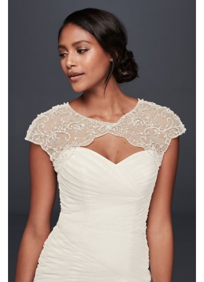 Floral Beaded Scalloped Dress Topper David s Bridal Floral Beaded Scalloped Dress Topper David s Bridal