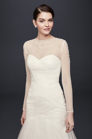 Filigree Beaded Long-Sleeve Dress Topper | David's Bridal