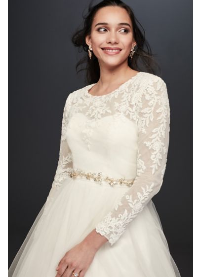 Embroidered Lace Long Sleeve Dress Topper David S Bridal