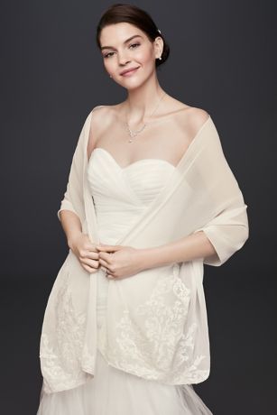 davids bridal chiffon wrap