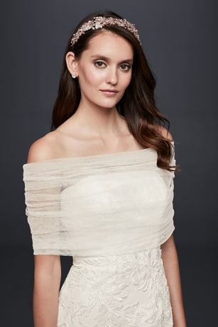 tulle off the shoulder wrap