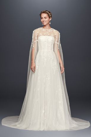 long sleeve cape wedding dress