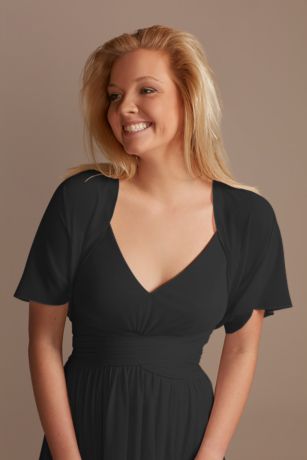 Picture of Chiffon Cropped Bolero Capelet with Flutter Sleeve