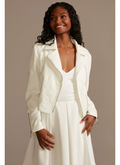 Ivory Lace Moto Jacket - Wedding Accessories