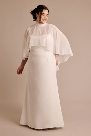 Picture of Chiffon Mock Neck Cape