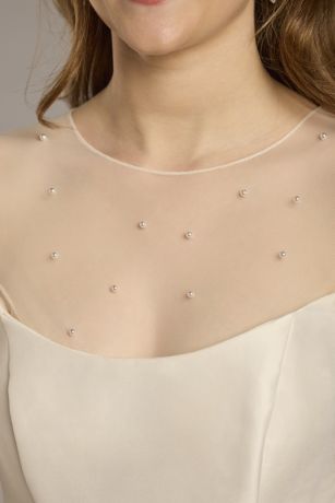 Picture of Scattered Pearl Tulle Long-Sleeve Topper
