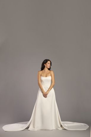 Picture of Detachable Satin Watteau Train