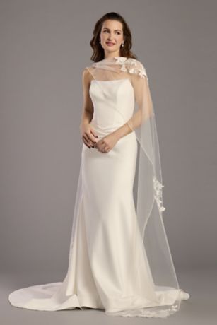 Picture of Floral Applique Tulle Scarf