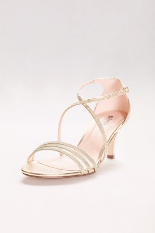 thin strap gold heels