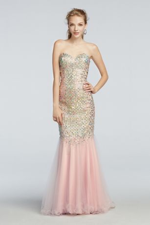 mermaid style prom dress with train
