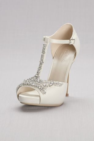 peep toe ivory heels