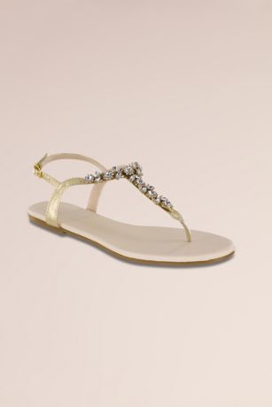 Picture of T-Strap Thong Flat Sandals with Stones